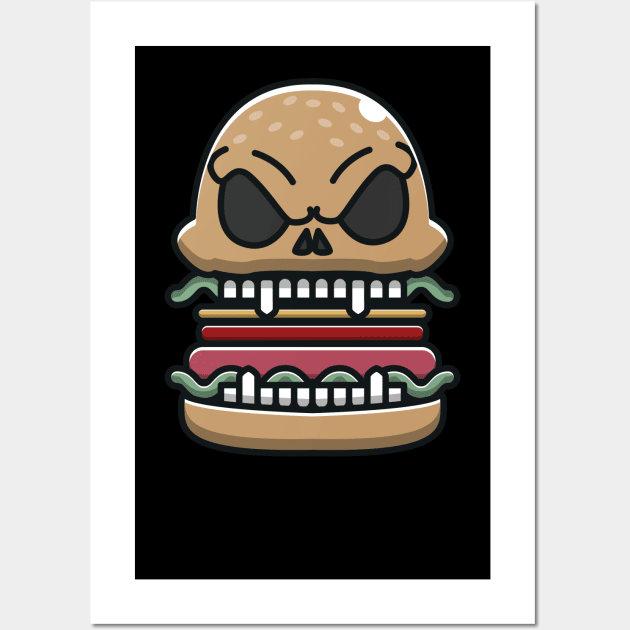 spooky hamburger Wall Art by fflat hds